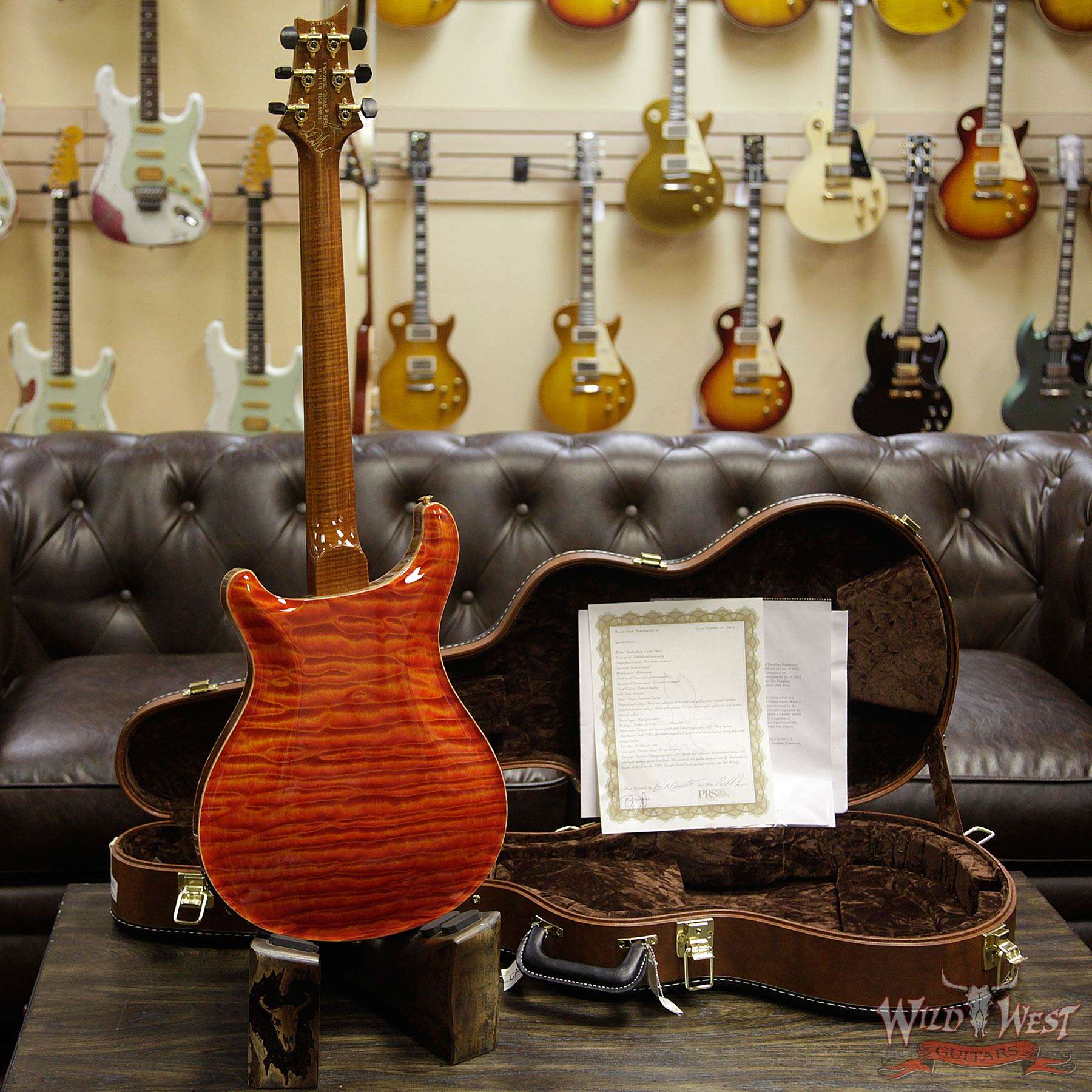 prs-ps8134-hb2-santanaorange-284914-d3__wwg.jpg PRS Private Stock #8134 Hollowbody II Piezo Quilted Maple Top & Back Brazilian Rosewood Board Santana Orange - Image 14