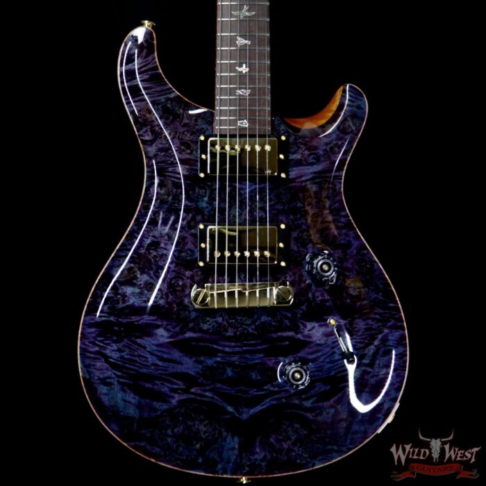 PRS Private Stock #8135 Custom 24 Stoptail Burl Maple Top Brazilian Rosewood Board Aqua Violet - Image 3
