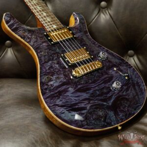 PRS Private Stock #8135 Custom 24 Stoptail Burl Maple Top Brazilian Rosewood Board Aqua Violet - Image 13