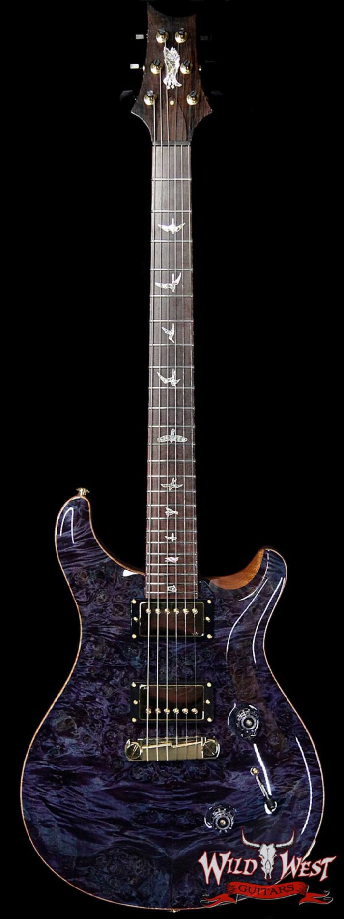 PRS Private Stock #8135 Custom 24 Stoptail Burl Maple Top Brazilian Rosewood Board Aqua Violet - Image 1