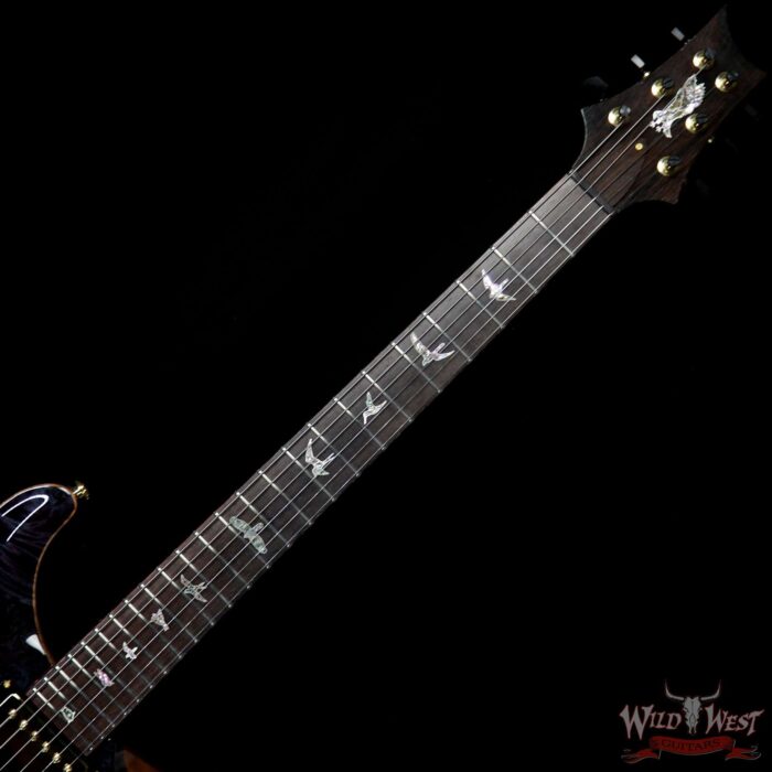 PRS Private Stock #8135 Custom 24 Stoptail Burl Maple Top Brazilian Rosewood Board Aqua Violet - Image 8
