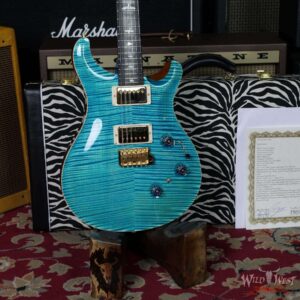 Paul Reed Smith Private Stock # 8429 Custom 24 Piezo P24 Flame Maple Top Back and Neck Faded Turquoise/Beach Cross Fade - Image 9