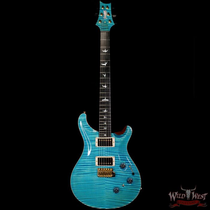 Paul Reed Smith Private Stock # 8429 Custom 24 Piezo P24 Flame Maple Top Back and Neck Faded Turquoise/Beach Cross Fade - Image 3