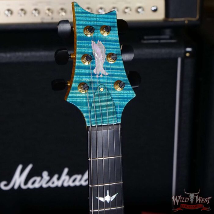 Paul Reed Smith Private Stock # 8429 Custom 24 Piezo P24 Flame Maple Top Back and Neck Faded Turquoise/Beach Cross Fade - Image 8