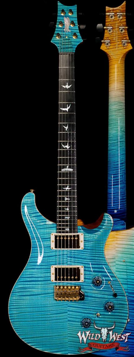 Paul Reed Smith Private Stock # 8429 Custom 24 Piezo P24 Flame Maple Top Back and Neck Faded Turquoise/Beach Cross Fade