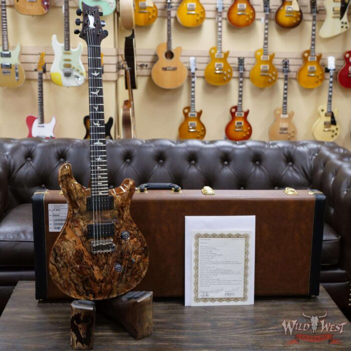Paul Reed Smith Private Stock # 8481 Custom 24 Spalted Maple Top Roasted Flame Mahogany Neck African Blackwood Fingerboard Natural - Image 7