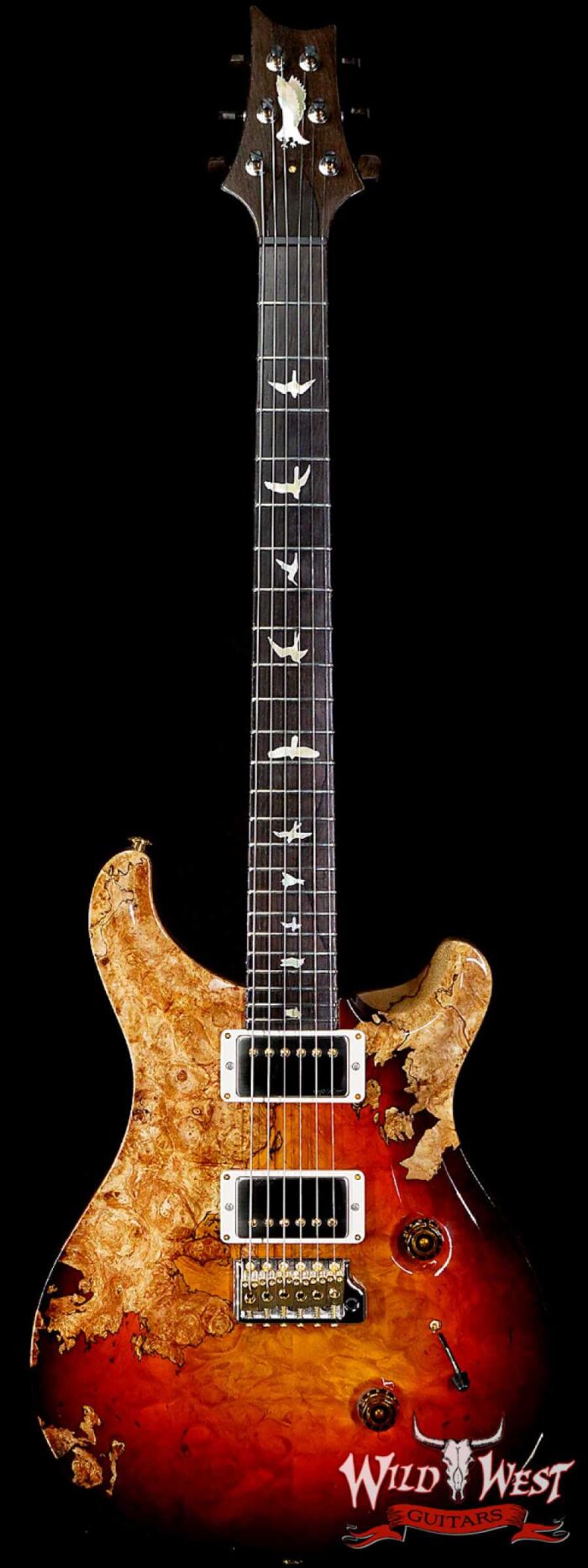 PRS Private Stock #8485 Spalted Maple Custom 24 Brazilian Rosewood Board Dark Cherry Glow / Natural - Image 1