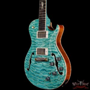 Paul Reed Smith PRS Private Stock # 8723 McCarty 594 Hollowbody II Piezo Singlecut Brazilian Rosewood Board Faded Turquoise - Image 2