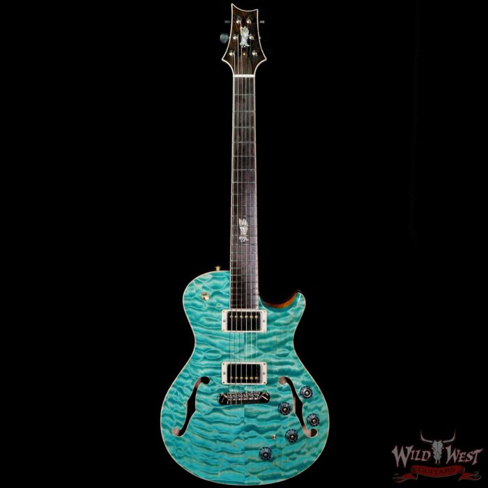 Paul Reed Smith PRS Private Stock # 8723 McCarty 594 Hollowbody II Piezo Singlecut Brazilian Rosewood Board Faded Turquoise - Image 3