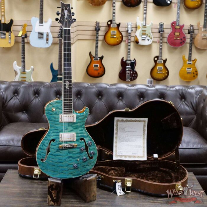 Paul Reed Smith PRS Private Stock # 8723 McCarty 594 Hollowbody II Piezo Singlecut Brazilian Rosewood Board Faded Turquoise - Image 6
