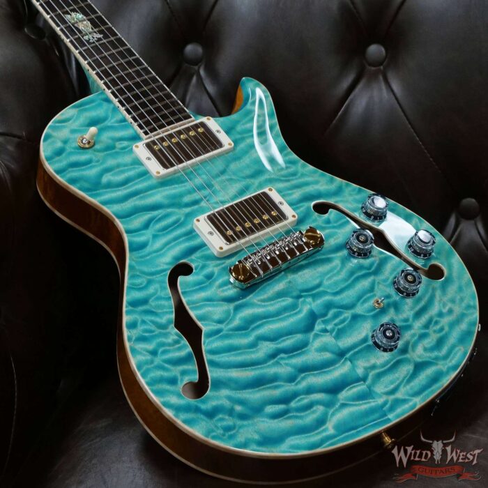 Paul Reed Smith PRS Private Stock # 8723 McCarty 594 Hollowbody II Piezo Singlecut Brazilian Rosewood Board Faded Turquoise - Image 8