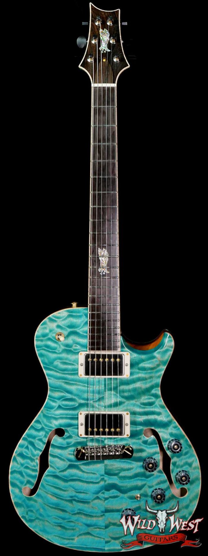 Paul Reed Smith PRS Private Stock # 8723 McCarty 594 Hollowbody II Piezo Singlecut Brazilian Rosewood Board Faded Turquoise - Image 1