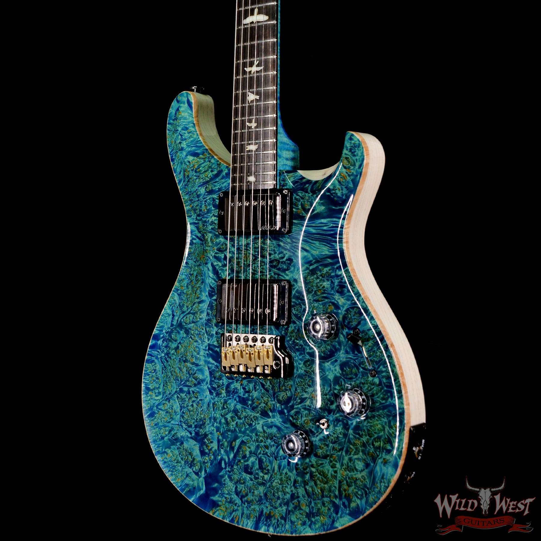 prs-ps9122-cu24p-brz-320900-br__wwg.jpg Paul Reed Smith PRS Private Stock # 9122 Custom 24 Piezo Burl Maple Top Brazilian Rosewood Board Faded Turquoise - Image 2