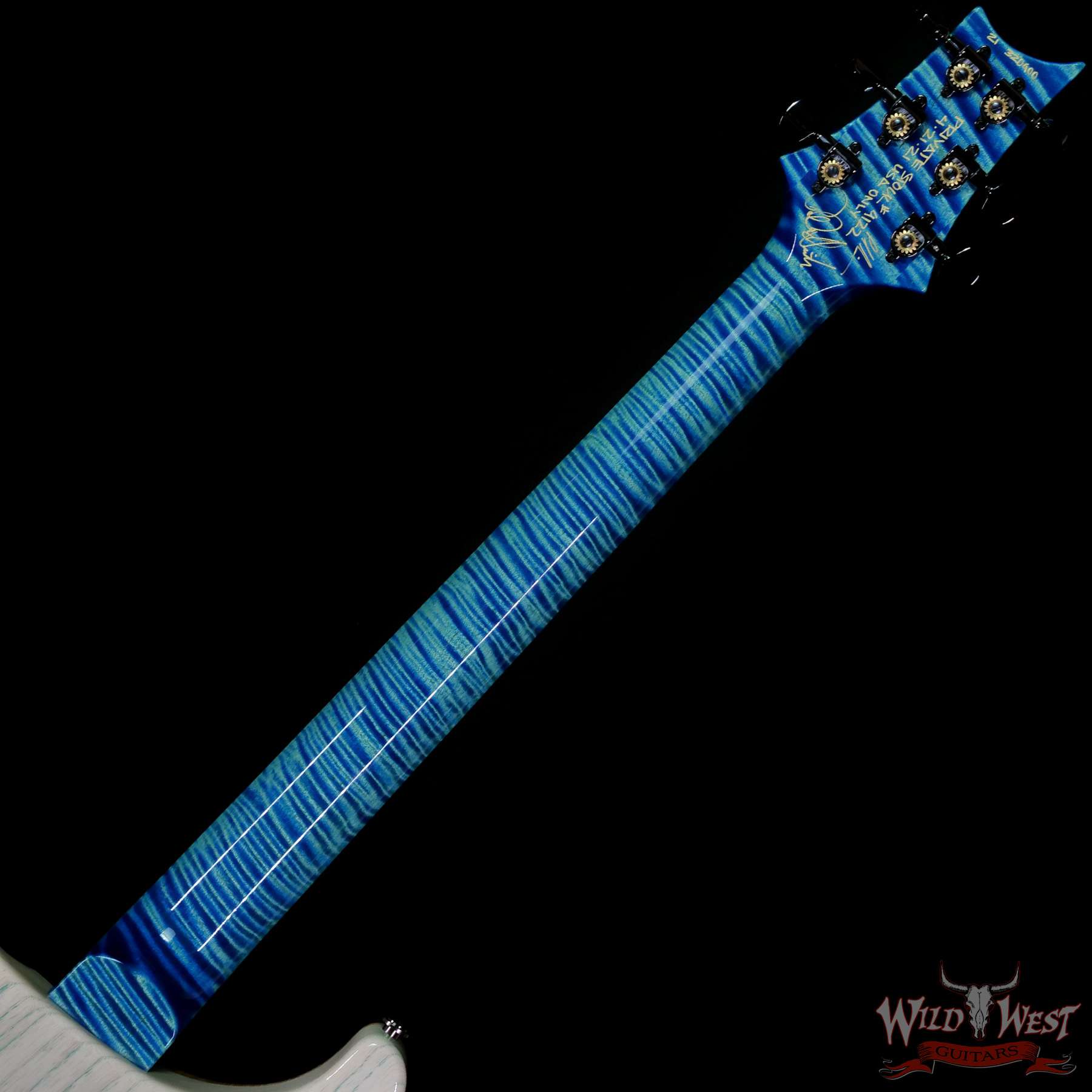 prs-ps9122-cu24p-brz-320900-c4__wwg.jpg Paul Reed Smith PRS Private Stock # 9122 Custom 24 Piezo Burl Maple Top Brazilian Rosewood Board Faded Turquoise - Image 6