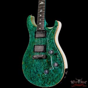 Paul Reed Smith PRS Private Stock # 9124 “Green Heart” Custom 24 Piezo Stoptail Burl Top Brazilian Rosewood Board Bahamian Blue - Image 2