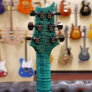 Paul Reed Smith PRS Private Stock # 9124 “Green Heart” Custom 24 Piezo Stoptail Burl Top Brazilian Rosewood Board Bahamian Blue - Image 12