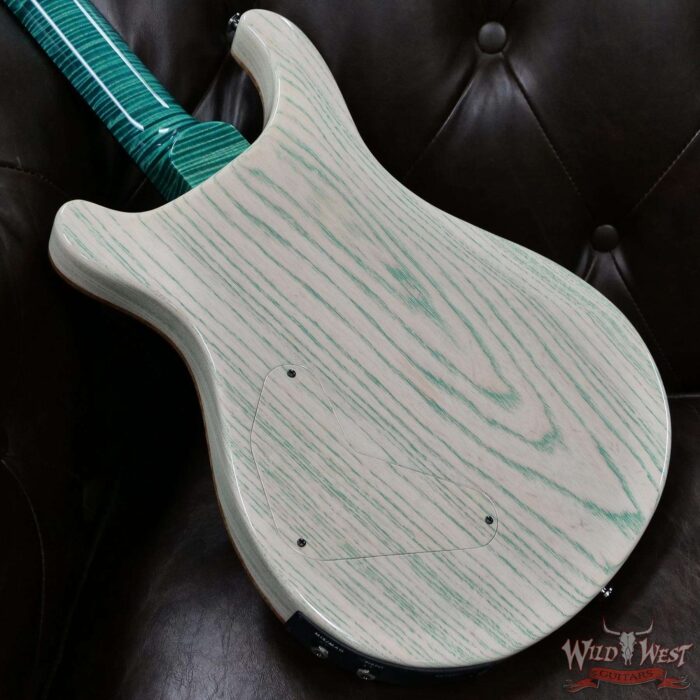 Paul Reed Smith PRS Private Stock # 9124 “Green Heart” Custom 24 Piezo Stoptail Burl Top Brazilian Rosewood Board Bahamian Blue - Image 13