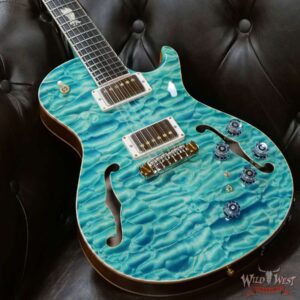 Paul Reed Smith PRS Private Stock # 9128 McCarty 594 Hollowbody II Piezo Singlecut Brazilian Rosewood Board Faded Turquoise - Image 8