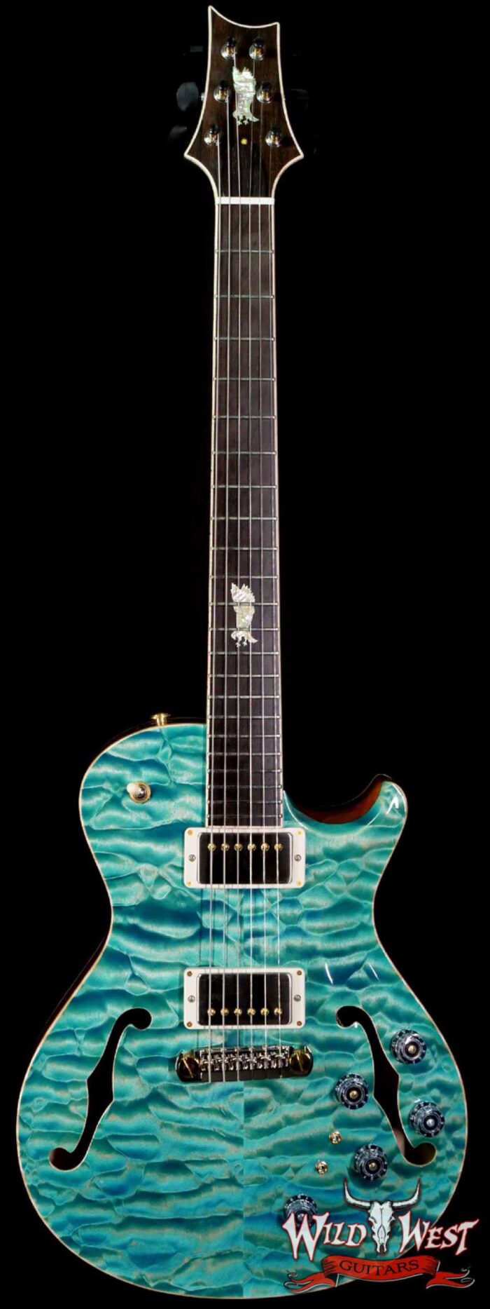 Paul Reed Smith PRS Private Stock # 9128 McCarty 594 Hollowbody II Piezo Singlecut Brazilian Rosewood Board Faded Turquoise - Image 1