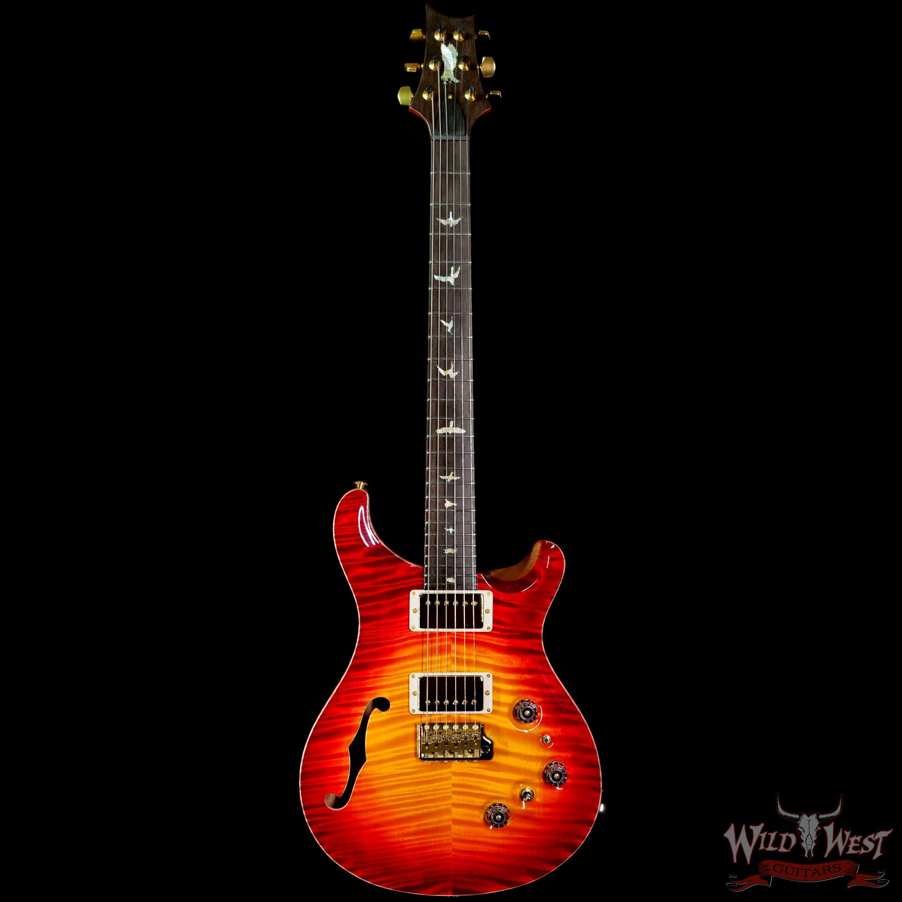 prs-ps9135-cu24-323176-c1__wwg.jpg Paul Reed Smith PRS Private Stock # 9135 Custom 24 Piezo Semi-Hollow Flame Neck with Brazilian Rosewood Board Dragon’s Breath Glow - Image 3