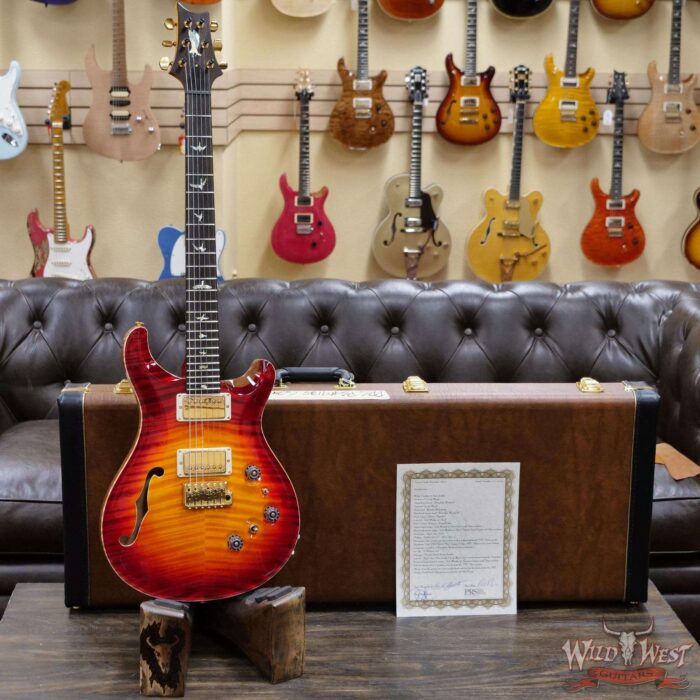 Paul Reed Smith PRS Private Stock # 9135 Custom 24 Piezo Semi-Hollow Flame Neck with Brazilian Rosewood Board Dragon’s Breath Glow - Image 6