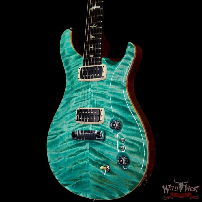 PRS Private Stock #9762 Paul’s Guitar Bear Claw Flame Maple Top African Blackwood Board Bahamian Blue - Image 2