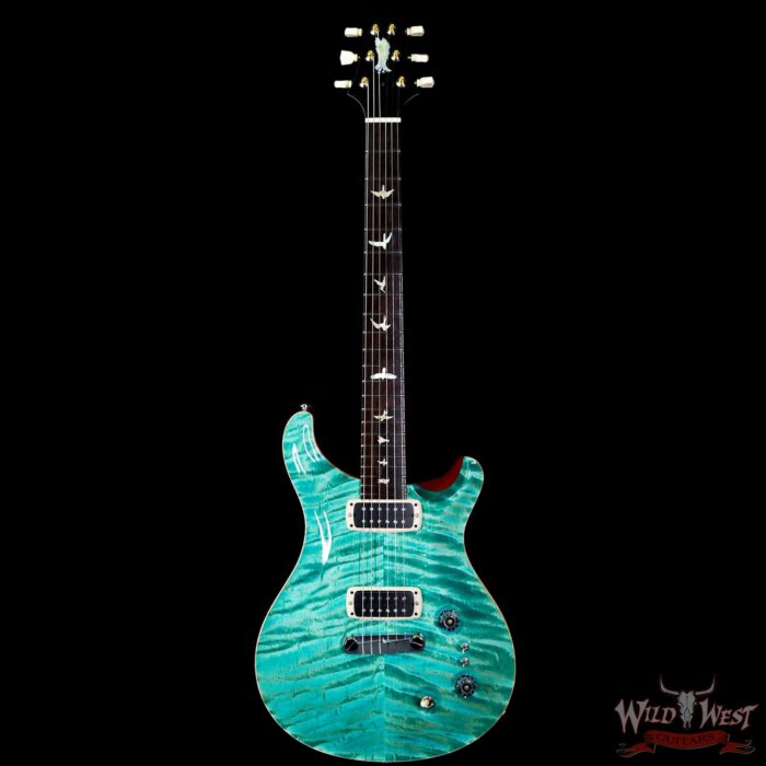 PRS Private Stock #9762 Paul’s Guitar Bear Claw Flame Maple Top African Blackwood Board Bahamian Blue - Image 3