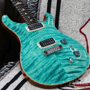 PRS Private Stock #9762 Paul’s Guitar Bear Claw Flame Maple Top African Blackwood Board Bahamian Blue - Image 8
