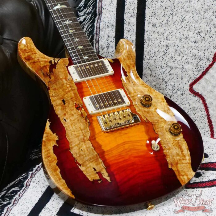 Paul Reed Smith PRS Private Stock #9778 Custom 24 Brazilian Spalted Maple Top Natural with Dark Cherry Glow - Image 8