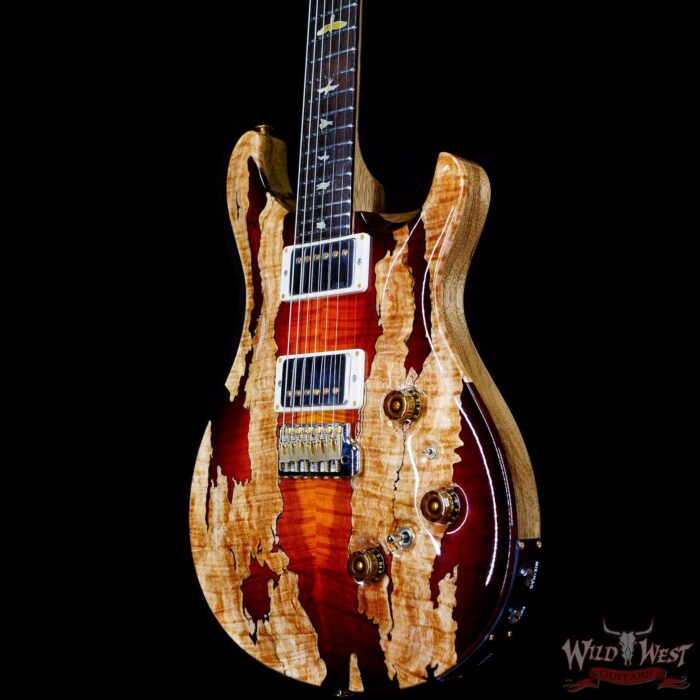 Paul Reed Smith PRS Private Stock #9779 Custom 24 Piezo Brazilian Spalted Maple Top Natural with Dark Cherry Glow - Image 2