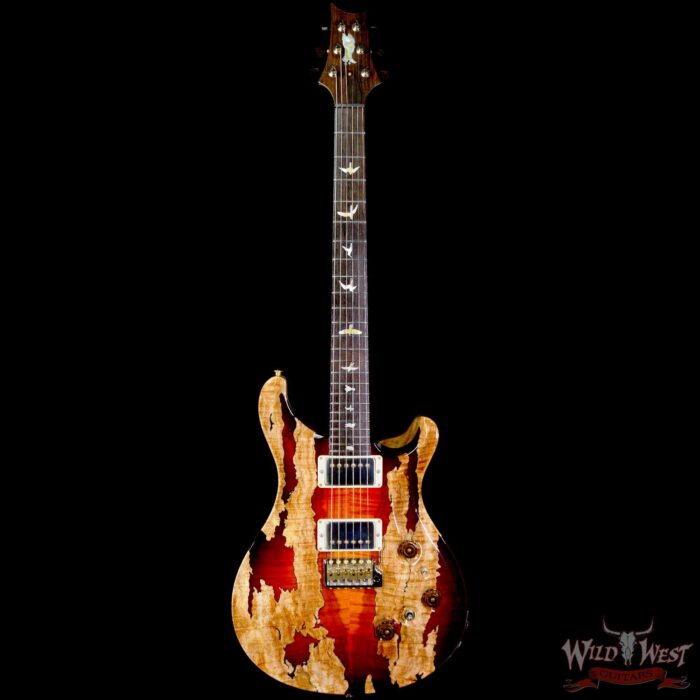 Paul Reed Smith PRS Private Stock #9779 Custom 24 Piezo Brazilian Spalted Maple Top Natural with Dark Cherry Glow - Image 3