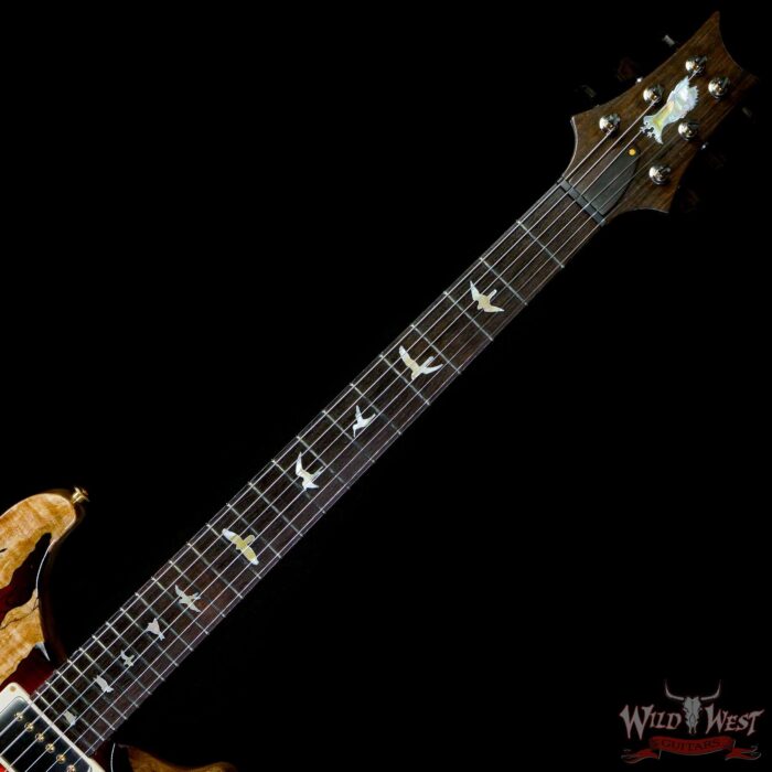 Paul Reed Smith PRS Private Stock #9779 Custom 24 Piezo Brazilian Spalted Maple Top Natural with Dark Cherry Glow - Image 4