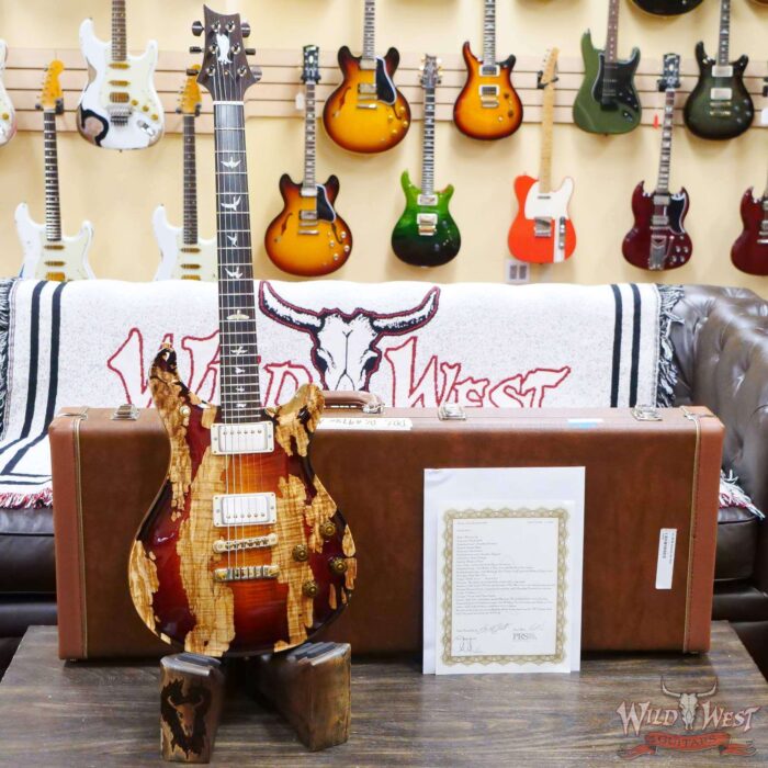 Paul Reed Smith PRS Private Stock #9780 McCarty 594 Brazilian Spalted Maple Top Natural with Dark Cherry Glow - Image 6