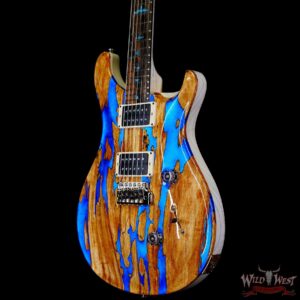 Paul Reed Smith PRS Private Stock #9792 Custom 24 Spalted Maple Top Ash Body & Neck Natural with Blue Smoked Silver Leaf - Image 2