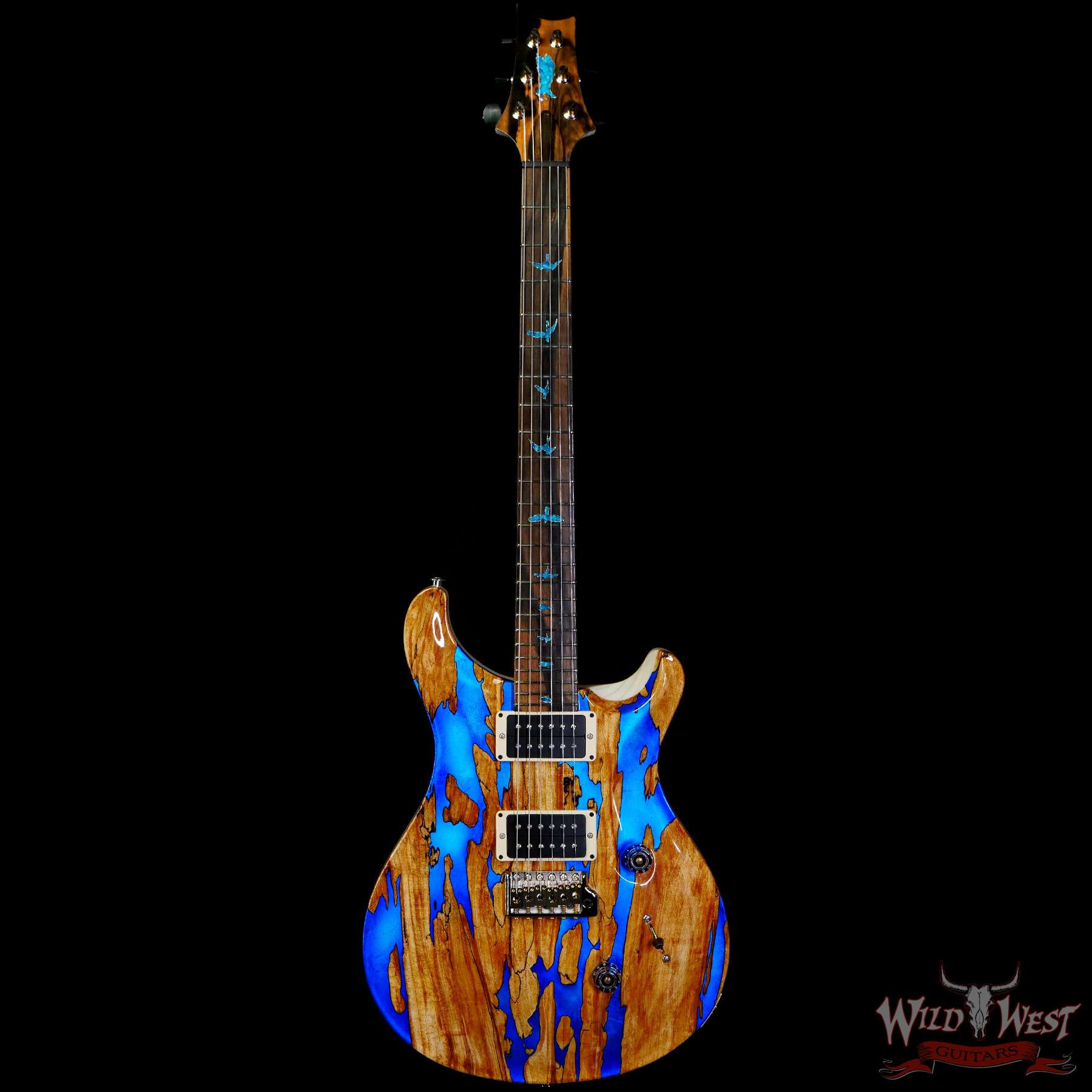 prs-ps9792-348650-c1__wwg.jpg Paul Reed Smith PRS Private Stock #9792 Custom 24 Spalted Maple Top Ash Body & Neck Natural with Blue Smoked Silver Leaf - Image 3