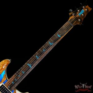 Paul Reed Smith PRS Private Stock #9792 Custom 24 Spalted Maple Top Ash Body & Neck Natural with Blue Smoked Silver Leaf - Image 4
