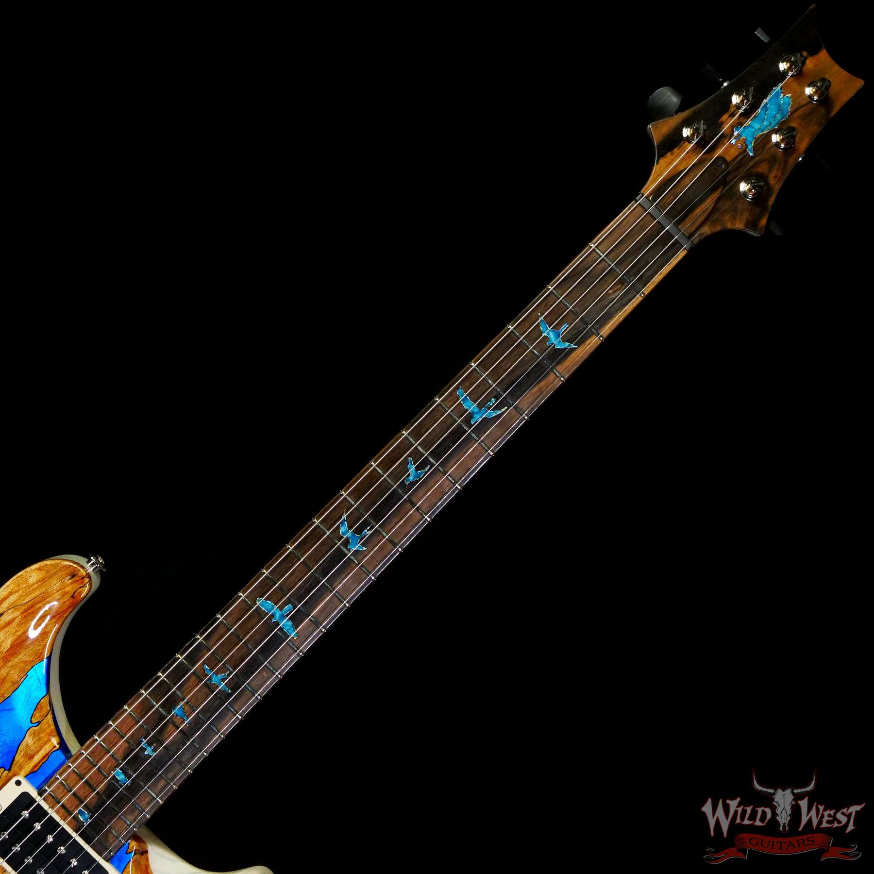 prs-ps9792-348650-c2__wwg.jpg Paul Reed Smith PRS Private Stock #9792 Custom 24 Spalted Maple Top Ash Body & Neck Natural with Blue Smoked Silver Leaf - Image 4