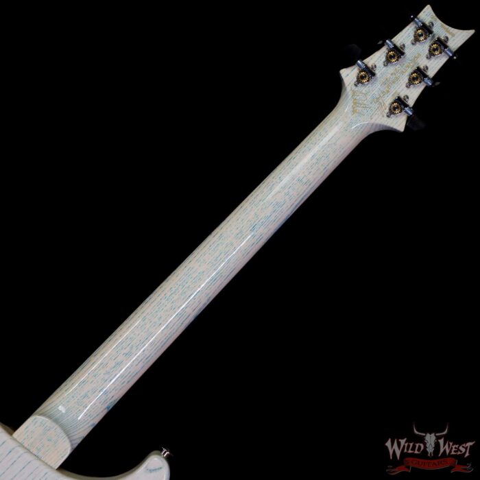 Paul Reed Smith PRS Private Stock #9792 Custom 24 Spalted Maple Top Ash Body & Neck Natural with Blue Smoked Silver Leaf - Image 5