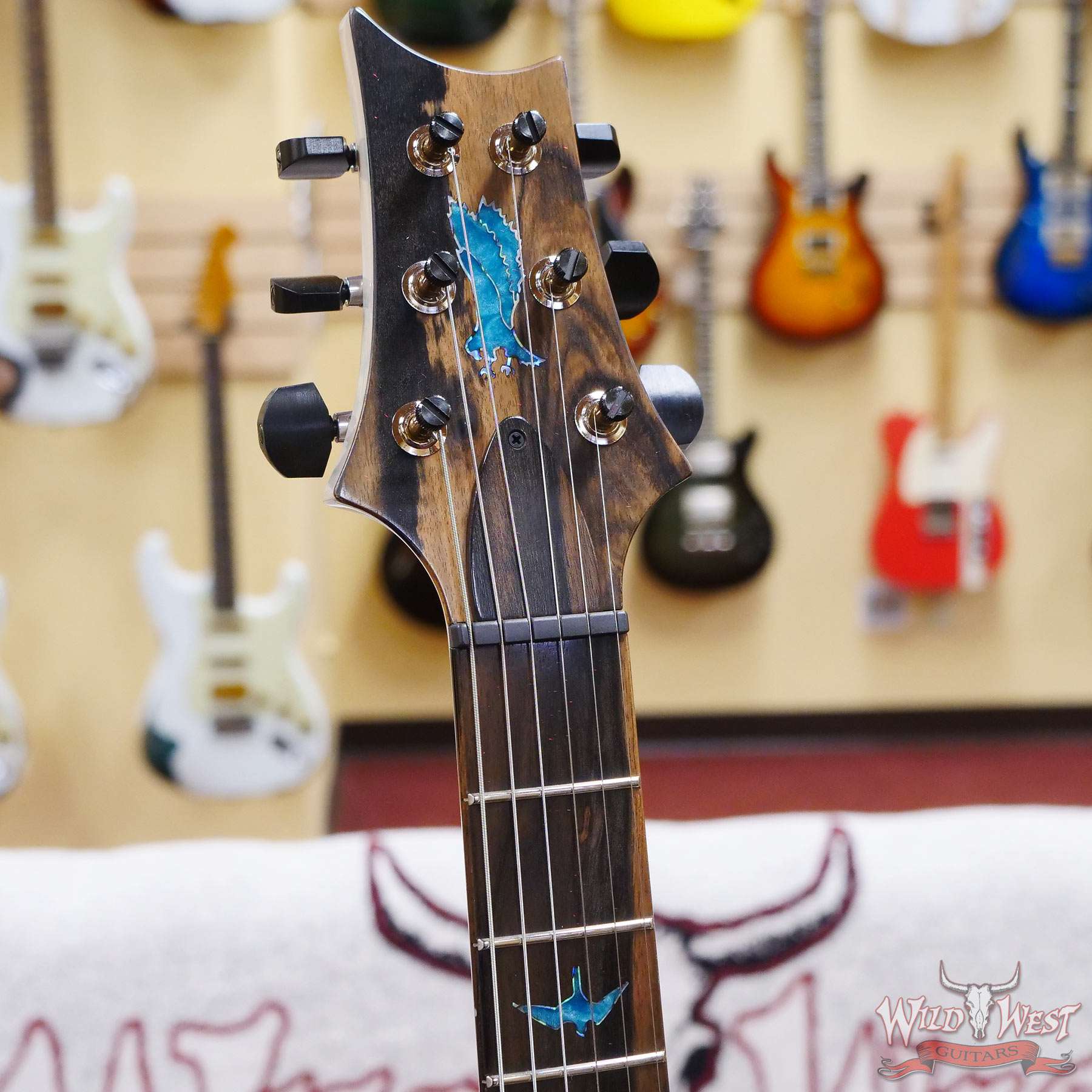 prs-ps9792-348650-d2__wwg.jpg Paul Reed Smith PRS Private Stock #9792 Custom 24 Spalted Maple Top Ash Body & Neck Natural with Blue Smoked Silver Leaf - Image 8