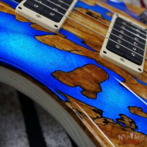 Paul Reed Smith PRS Private Stock #9792 Custom 24 Spalted Maple Top Ash Body & Neck Natural with Blue Smoked Silver Leaf - Image 10