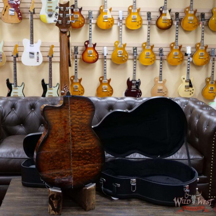 Paul Reed Smith PRS SE A55E Cutaway Eletric-Acoustic Guitar Quilted Maple Back & Side Black Gold Burst - Image 9