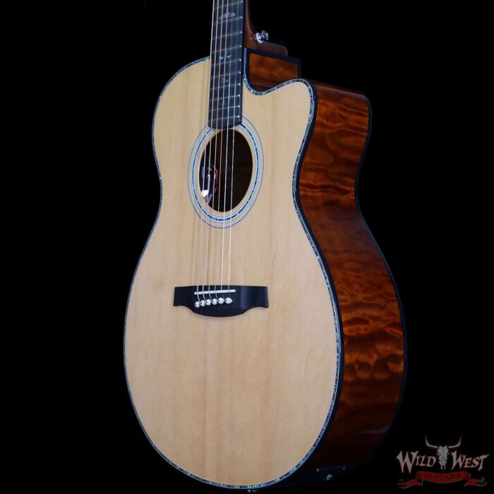 Paul Reed Smith PRS SE A55E Cutaway Eletric-Acoustic Guitar Quilted Maple Back & Side Black Gold Burst - Image 2