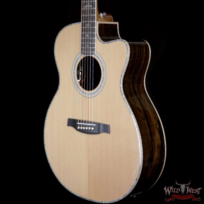 PRS SE A60E Cutaway Electric-Acoustic Guitar Sitka Spruce Top with Ziricote Back & Side Ebony Fingerboard - Image 2