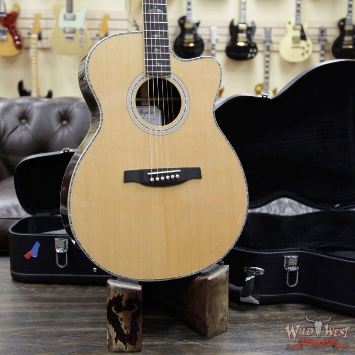 PRS SE A60E Cutaway Electric-Acoustic Guitar Sitka Spruce Top with Ziricote Back & Side Ebony Fingerboard - Image 11