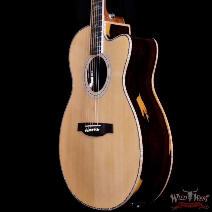 PRS SE A60E Cutaway Electric-Acoustic Guitar Sitka Spruce Top Ziricote Back & Side Ebony Fingerboard - Image 2