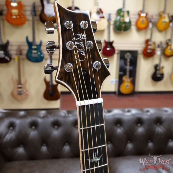 PRS SE A60E Cutaway Electric-Acoustic Guitar Sitka Spruce Top Ziricote Back & Side Ebony Fingerboard - Image 6