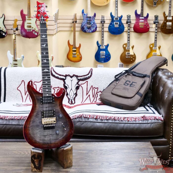 2025 Paul Reed Smith PRS SE Custom 24 “Floyd” Floyd Rose FR Charcoal Cherry Burst 7.85 - Image 3