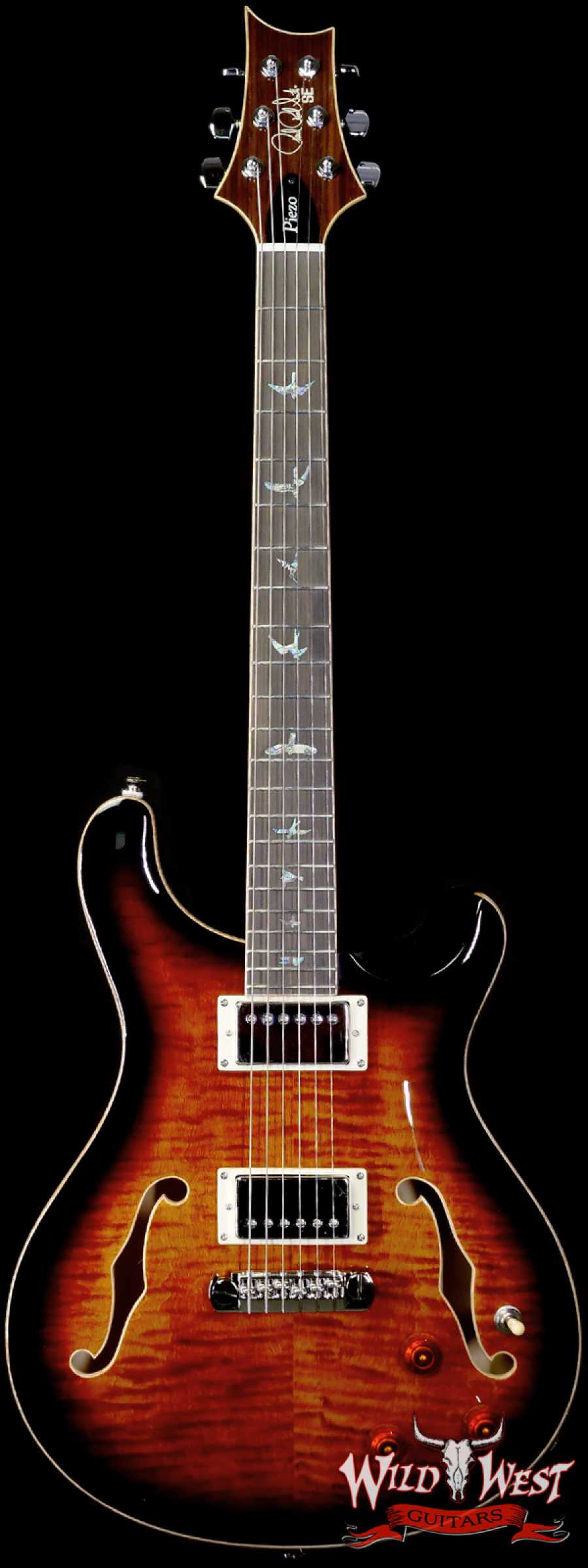 prs-se-hbipiezo-bgb-f14592-main__wwg_large.jpg Paul Reed Smith PRS SE Hollowbody II Piezo Black Gold Burst F14592 - Image 1