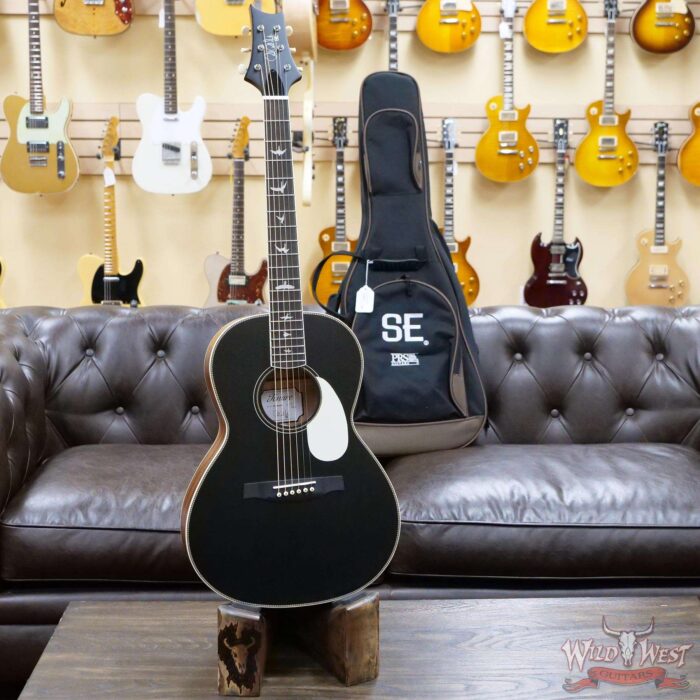 Paul Reed Smith PRS SE P20 Parlor Sized Acoustic Guitar Black Top - Image 4