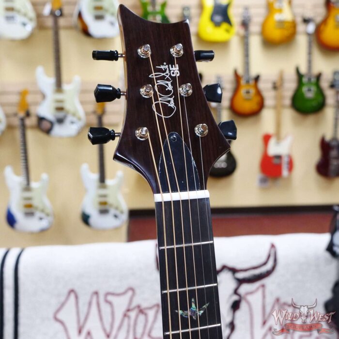 Paul Reed Smith PRS SE P50E Solid Sitka Spruce Top Flame Maple Back & Sides Parlor Size Electric-Acoustic Guitar Black Gold Burst - Image 5